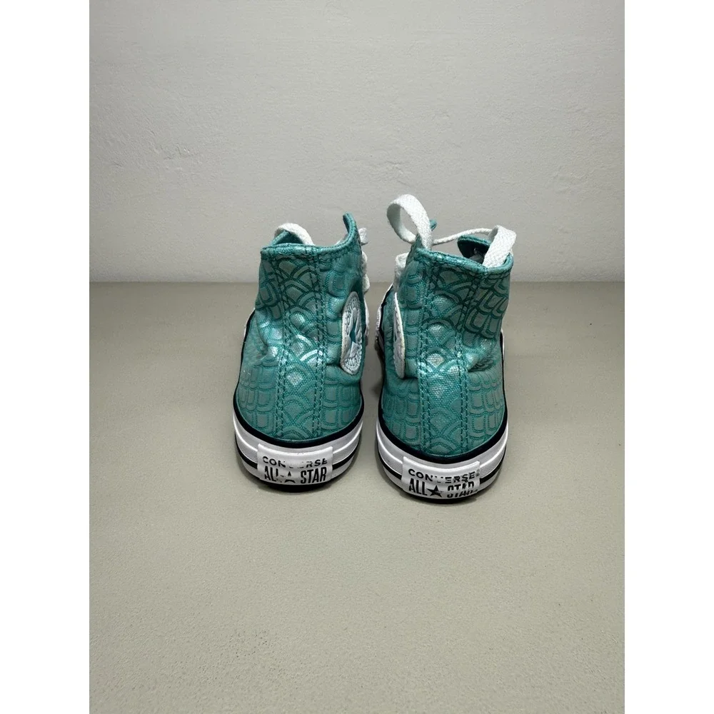 Youth Girls Converse Chuck Taylor All Star Aqua Mermaid High-Top Sneakers Sz 13